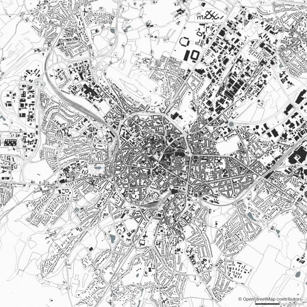 Schwarzplan Stadtplan Aachen