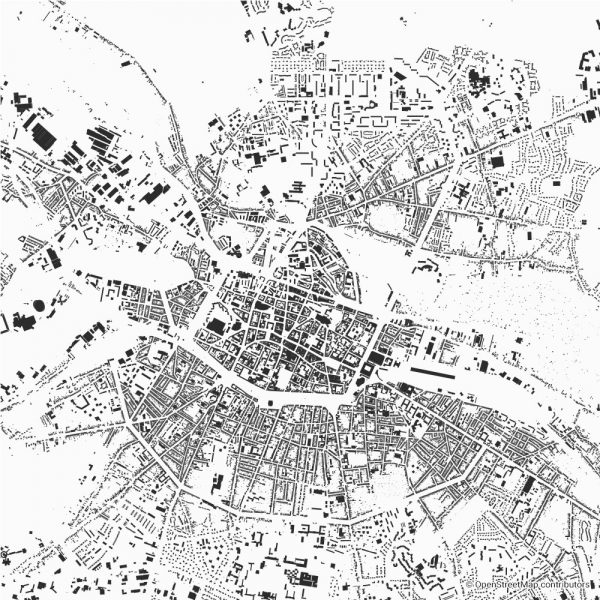 Figure-ground diagram city map Schwarzplan Amiens