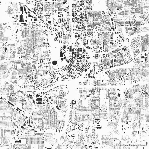 Figure-ground diagram city map Schwarzplan Atlanta