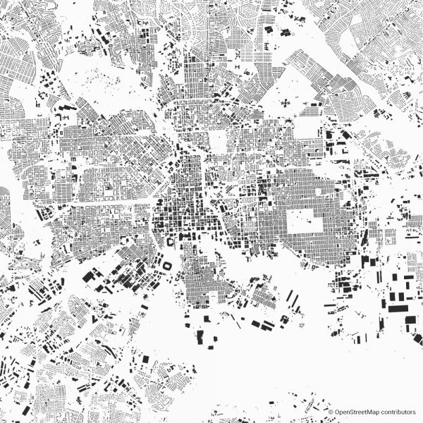 Figure-ground diagram city map Schwarzplan Baltimore