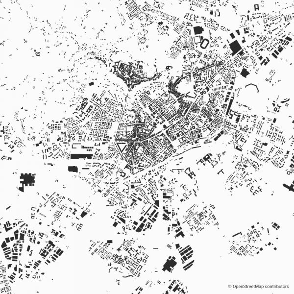 Figure-ground diagram city map Schwarzplan Bergamo
