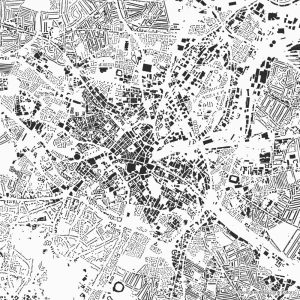 Figure-ground diagram city map Schwarzplan Birmingham