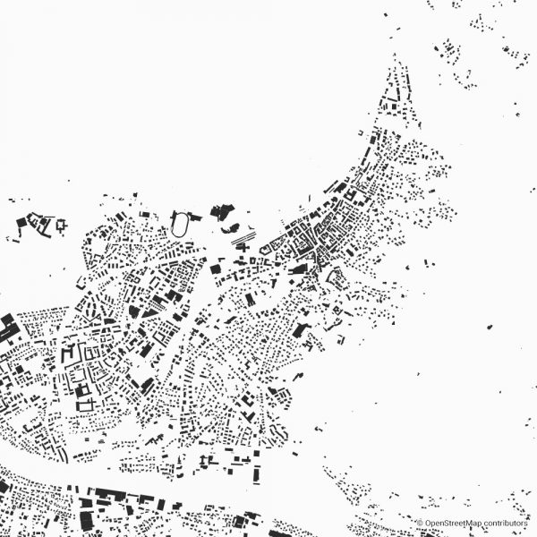 Figure-ground diagram city map Schwarzplan Bregenz