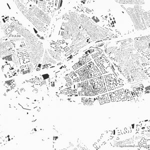 Figure-ground diagram city map Schwarzplan Brest