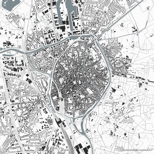 Bruges Brügge Figure-ground diagram city map Schwarzplan