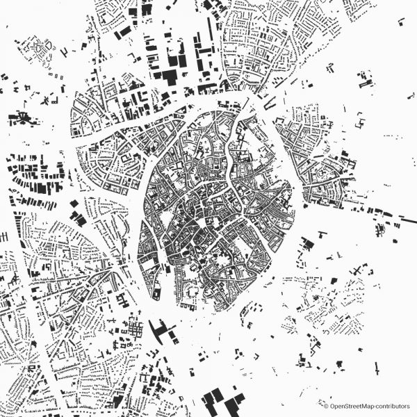 Bruges Brügge Figure-ground diagram city map Schwarzplan