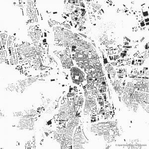 Figure-ground diagram city map Schwarzplan Budweis