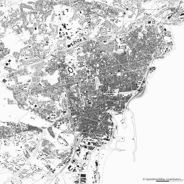 Catania Figure-ground diagram Schwarzplan