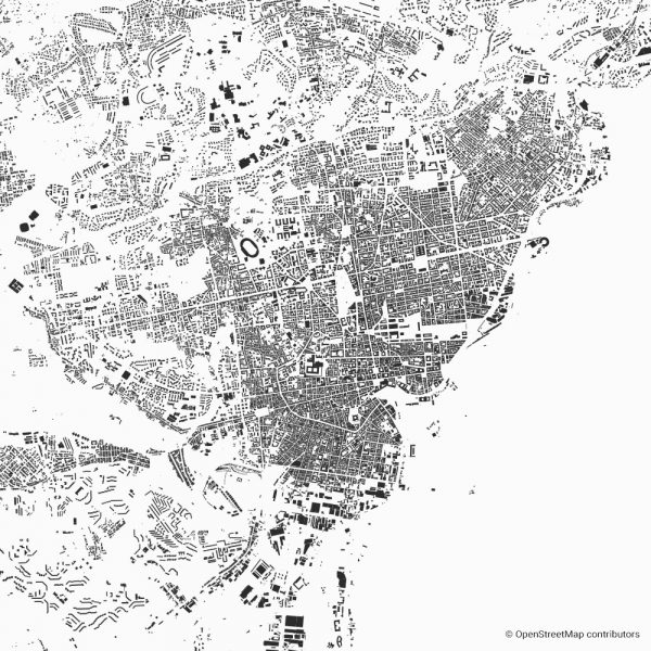 Catania Figure-ground diagram Schwarzplan