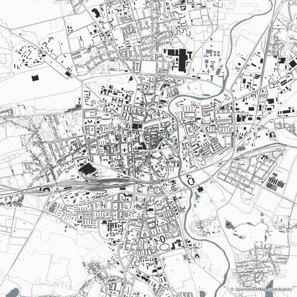 cottbus Figure-ground diagram Schwarzplan