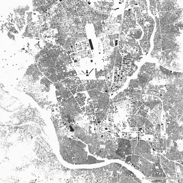 dhaka Figure-ground diagram Schwarzplan