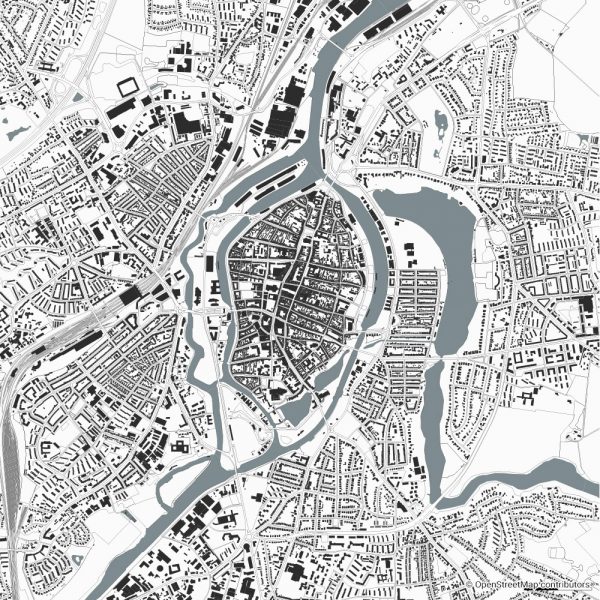 Lübeck figure-ground diagram Schwarzplan