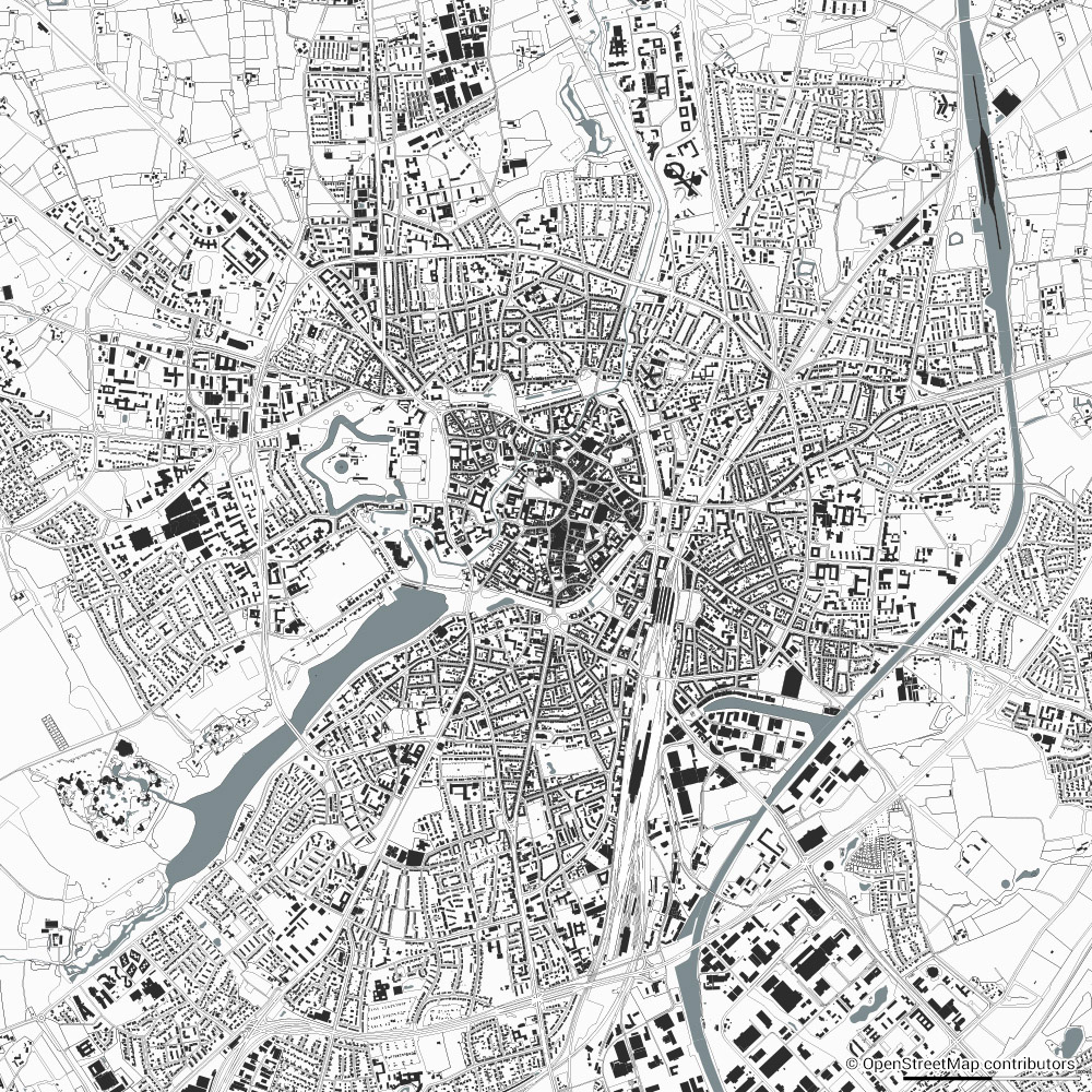 Münster Schwarzplan & Stadtplan FIGUREGROUNDS