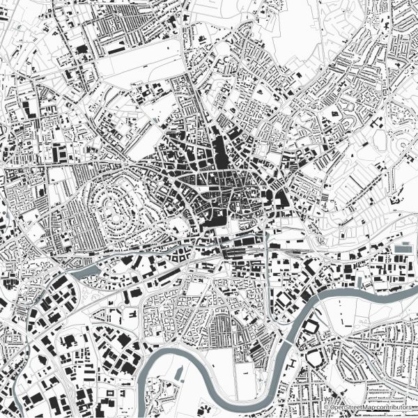 Nottingham figure-ground diagram Schwarzplan