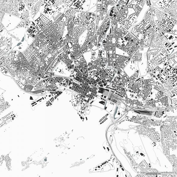 Oslo figure-ground diagram Schwarzplan