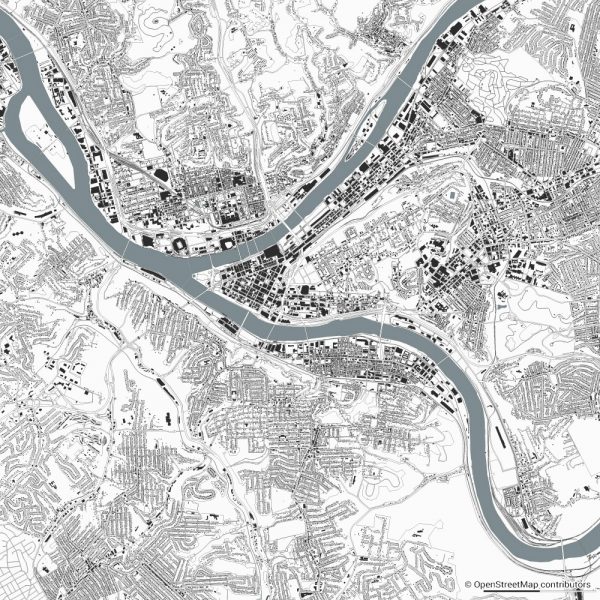 pittsburgh figure ground diagram Schwarzplan