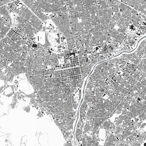 sapporo figure ground diagram Schwarzplan