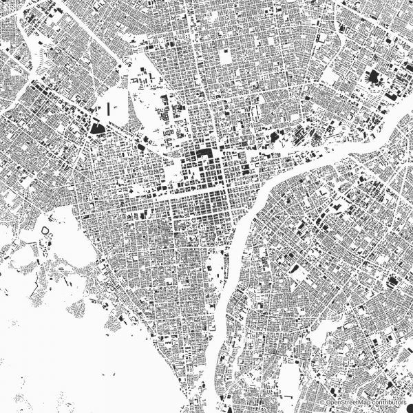 sapporo figure ground diagram Schwarzplan